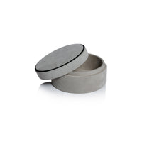 Zodax Arden Suede Leather Decorative Box, Round, Small