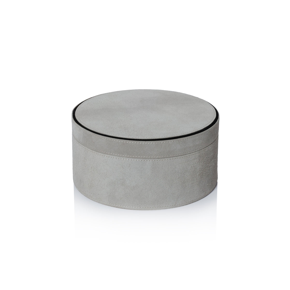 Zodax Arden Suede Leather Decorative Box, Round, Large