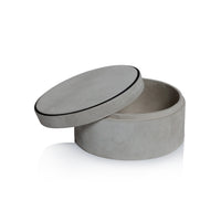 Zodax Arden Suede Leather Decorative Box, Round, Large