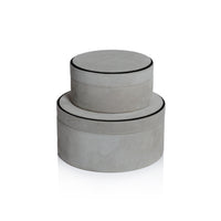 Zodax Arden Suede Leather Decorative Box, Round, Large