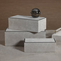 Zodax Arden Suede Leather Decorative Box, Rectangle, Small