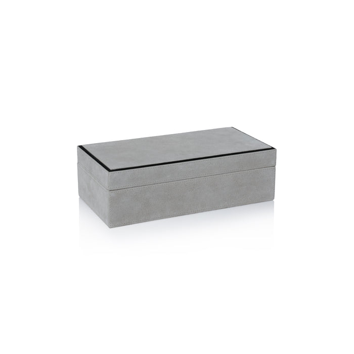 Zodax Arden Suede Leather Decorative Box, Rectangle, Small