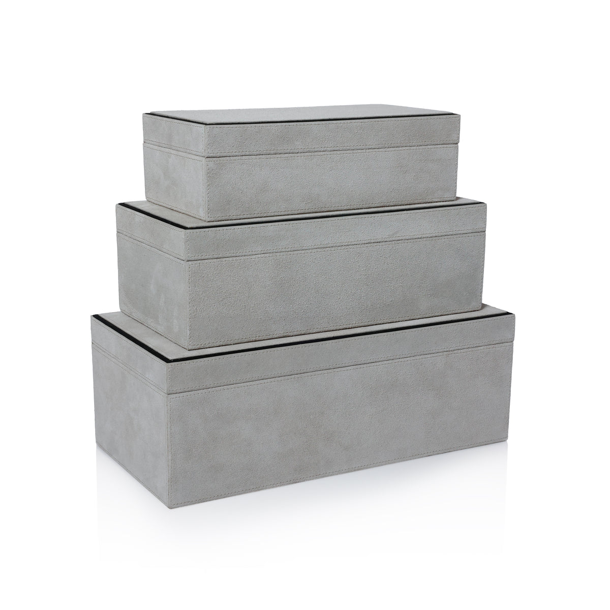 Zodax Arden Suede Leather Decorative Box, Rectangle, Medium