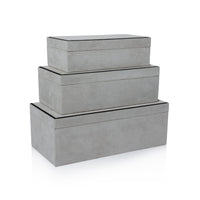 Zodax Arden Suede Leather Decorative Box, Rectangle, Medium