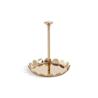Zodax Lucente Polished Scalloped Metal Display & Serving Tray, Single Tier, Gold