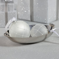 Zodax Lucente Polished Oval Metal Serving Bowls, Nickel