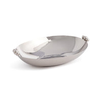 Zodax Lucente Polished Oval Metal Serving Bowls, Nickel