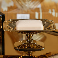 Zodax Lucente Polished Stainless Steel Footed Serving Dish, Gold