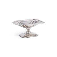 Zodax Lucente Polished Stainless Steel Footed Serving Dish, Nickel