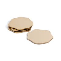 Zodax Lina Polished Metal 4.25" Beverage Coasters, Set of 4, Gold