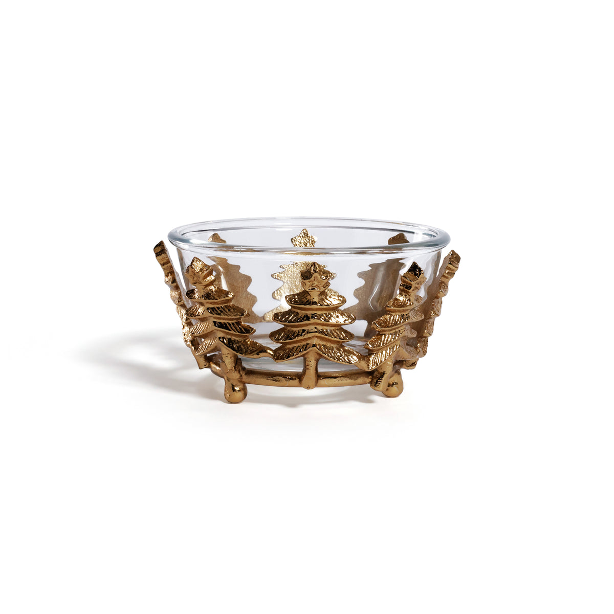Zodax Forêt d’Hiver Glass & Metal Bowl, Decorative & Serving, Gold