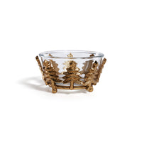 Zodax Forêt d’Hiver Glass & Metal Bowl, Decorative & Serving, Gold