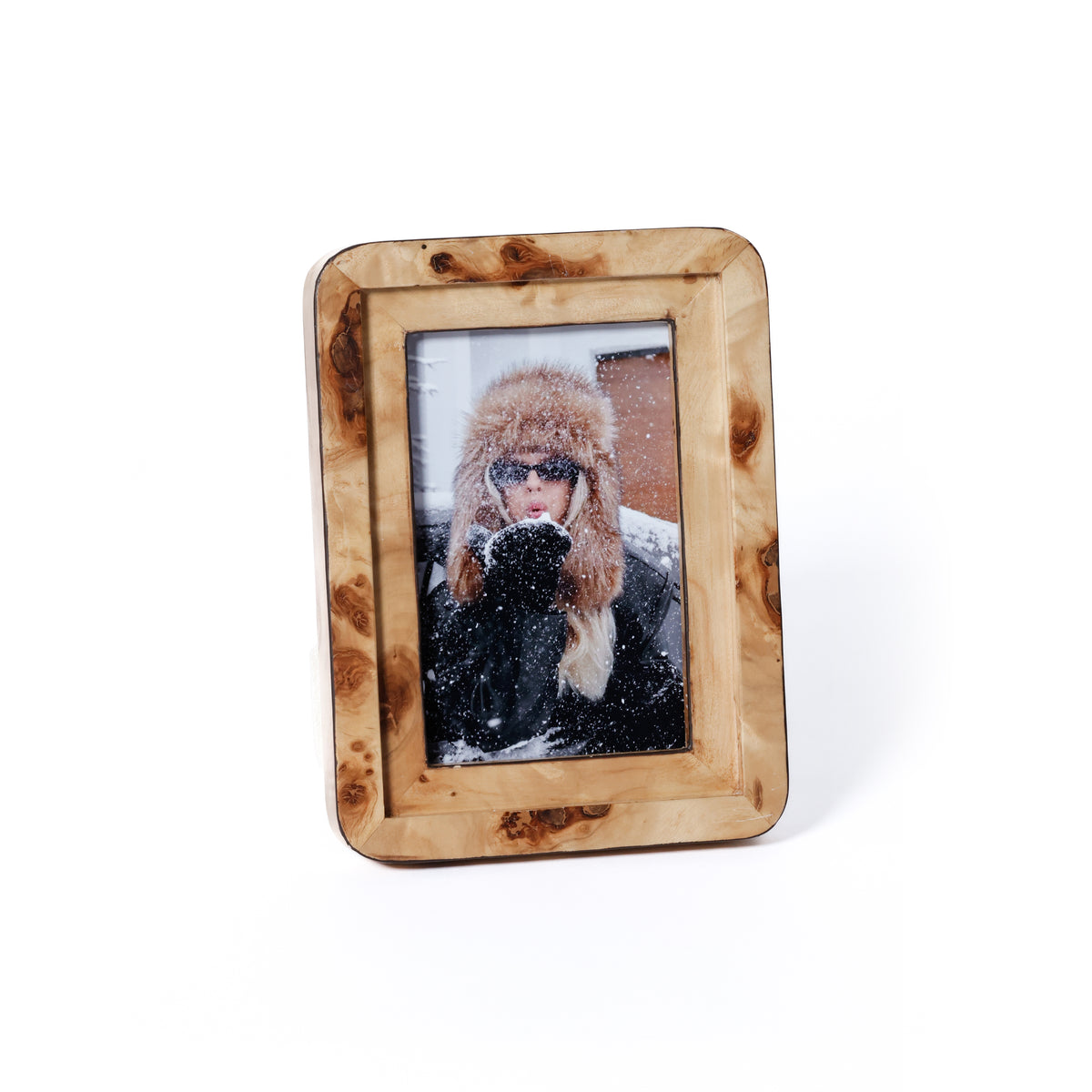 Zodax Valberg Burl Veneer Tabletop Photo Frame, 4" x 6"