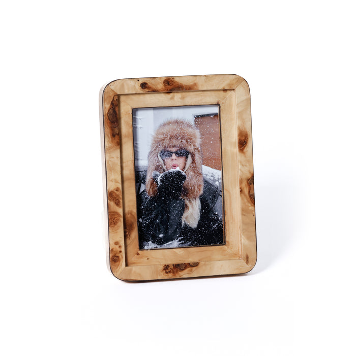 Zodax Valberg Burl Veneer Tabletop Photo Frame, 4" x 6"