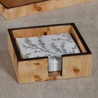 Zodax Valberg Burl Veneer Square Cocktail Napkin Holder