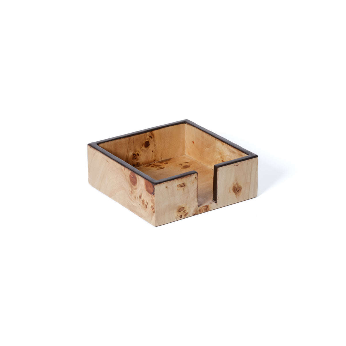 Zodax Valberg Burl Veneer Square Cocktail Napkin Holder