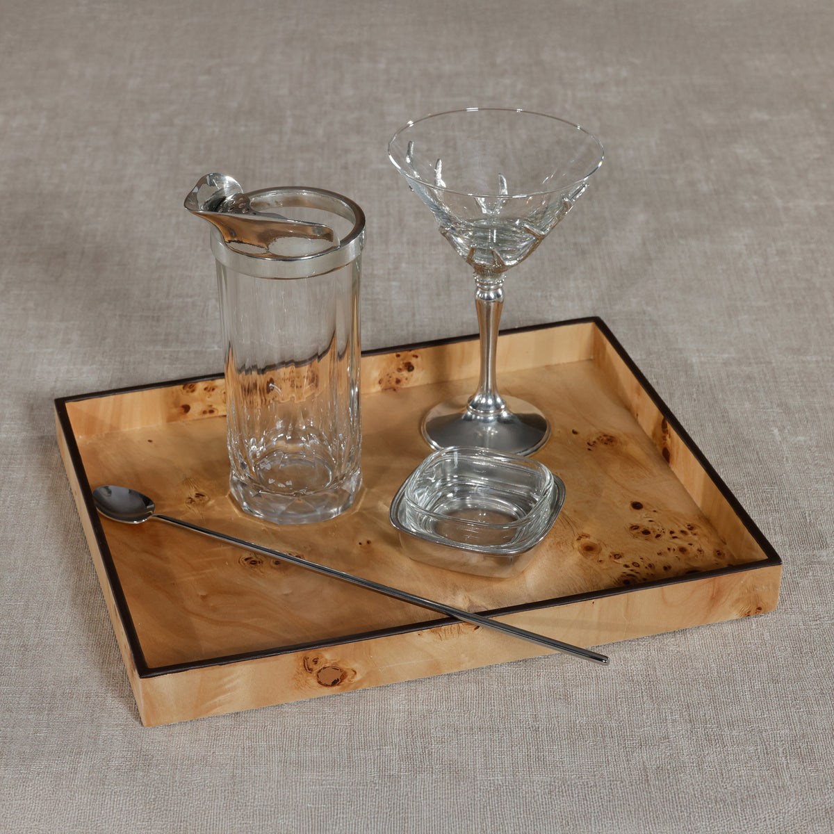 Zodax Valberg Burl Veneer All-Purpose Tray
