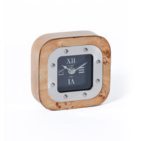 Zodax Valberg Burl Veneer Tabletop Clock