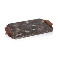 Zodax Mocha Marble Charcuterie Tray / Serving Board, Large