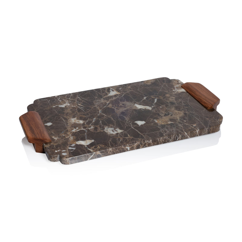 Zodax Mocha Marble Charcuterie Tray / Serving Board, Large