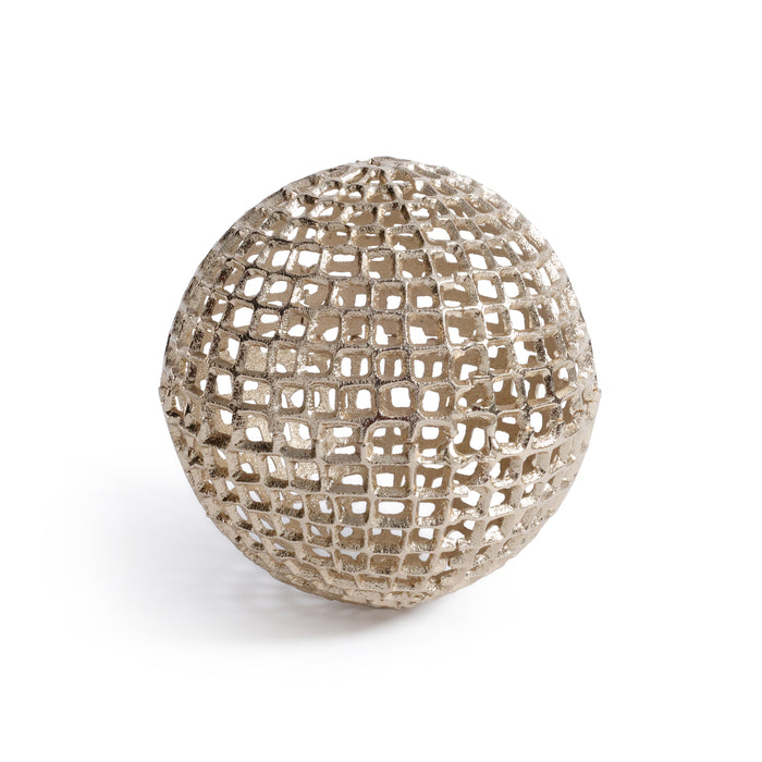Zodax Reticolo Decorative Gold Metal Orb, 8"