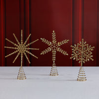 Zodax Jeweled Christmas Tree Topper, 6 Pieces (2 Sets of 3 Assorted)