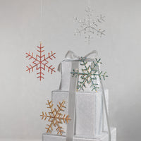 Zodax Holiday Snowflake Ornaments with Rhinestones, 12 Hanging Pieces (3 Sets of 4)