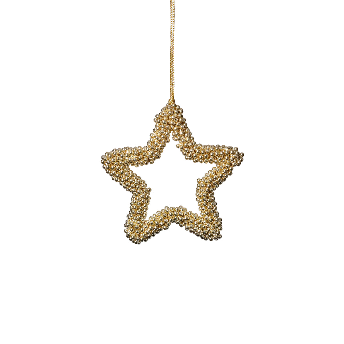 Zodax Golden Pearl Star Christmas Hanging Ornaments, Set of 12, 4"