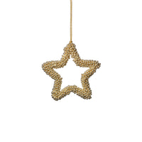 Zodax Golden Pearl Star Christmas Hanging Ornaments, Set of 12, 4"