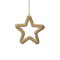 Zodax Golden Pearl Star Christmas Hanging Ornaments, Set of 12, 5"