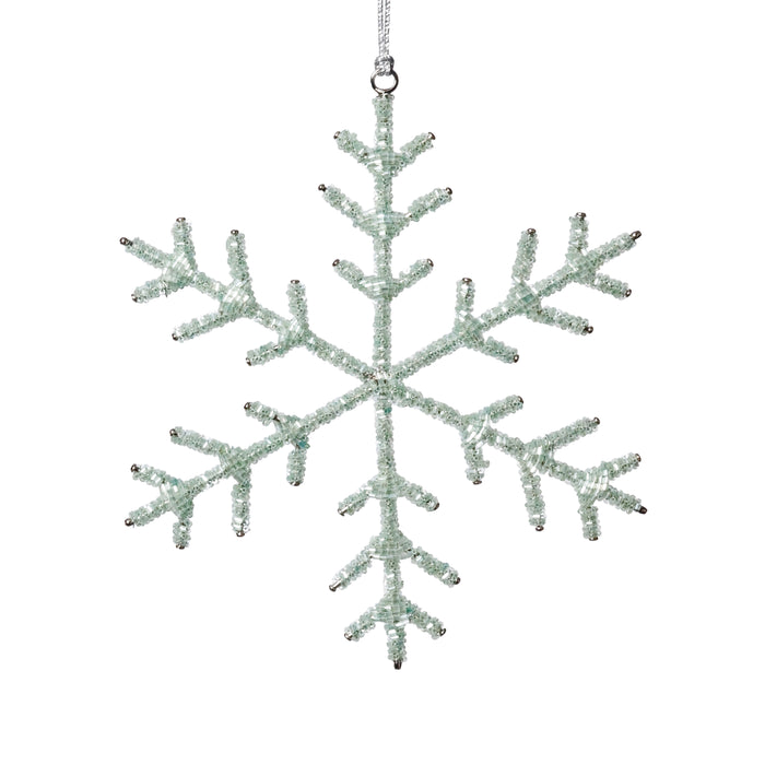 Decorative snowflake ornament with a white background