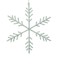 Zodax Beaded Snowflake Christmas Hanging Décor Ornaments, Set of 12, Green, 10"
