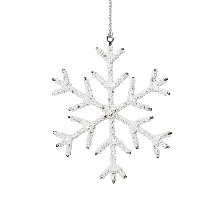 Decorative snowflake ornament on a white background