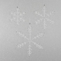 Zodax Beaded Snowflake Christmas Hanging Décor Ornaments, Set of 12, White, 8"