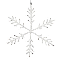 Zodax Beaded Snowflake Christmas Hanging Décor Ornaments, Set of 12, White, 10"