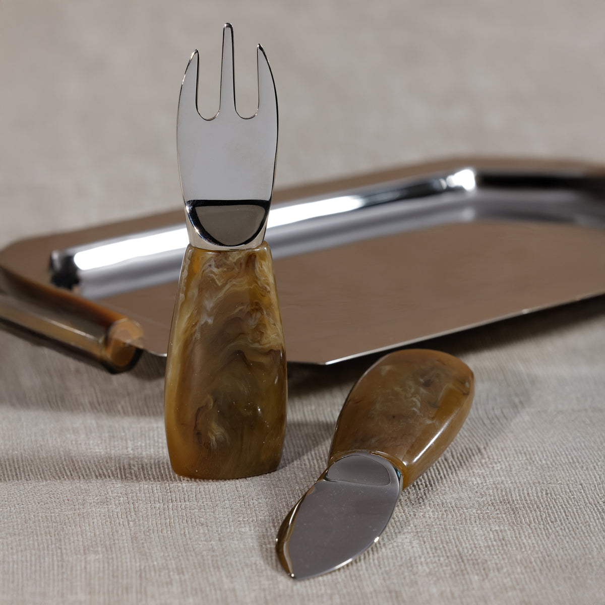 Zodax Boxed Cheese Knife Set with Resin Handles, 2-Piece