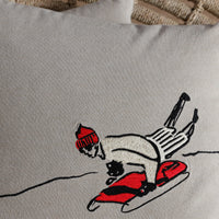 Zodax St. Moritz Glam Cotton Embroidered Throw Pillow, 16" x 16", Sledding