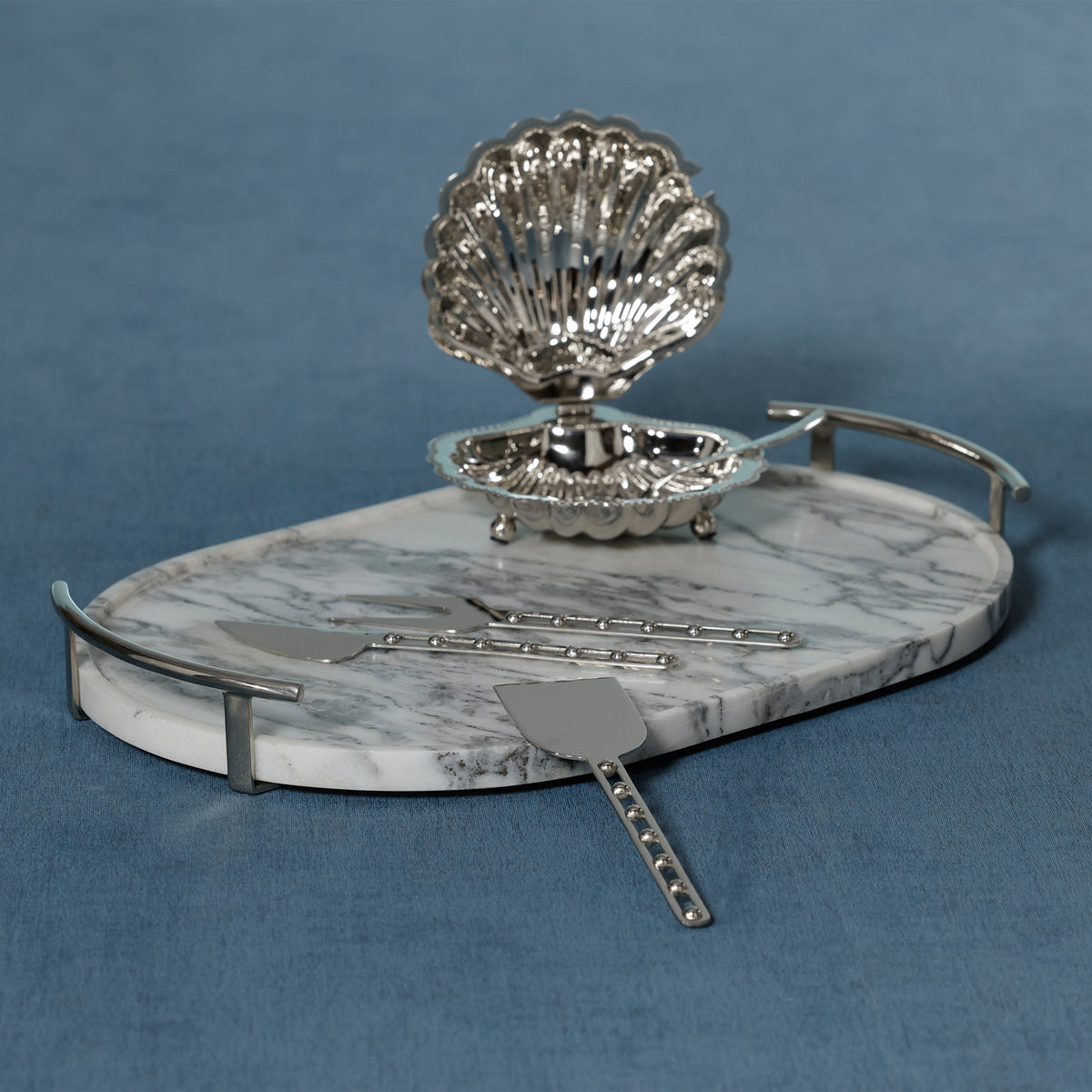 Zodax Luze Oval Marble Serving Tray