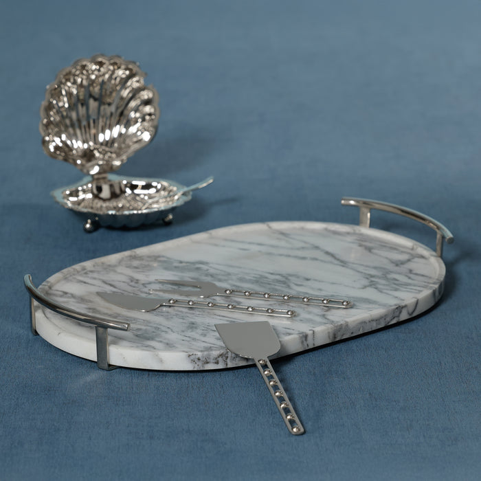 Zodax Luze Oval Marble Serving Tray
