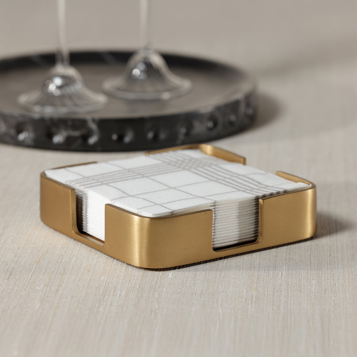 Zodax Gold Stainless Steel Cocktail Napkin Holder