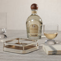 Zodax Linea Stainless Steel & Wood Cocktail Napkin Holder