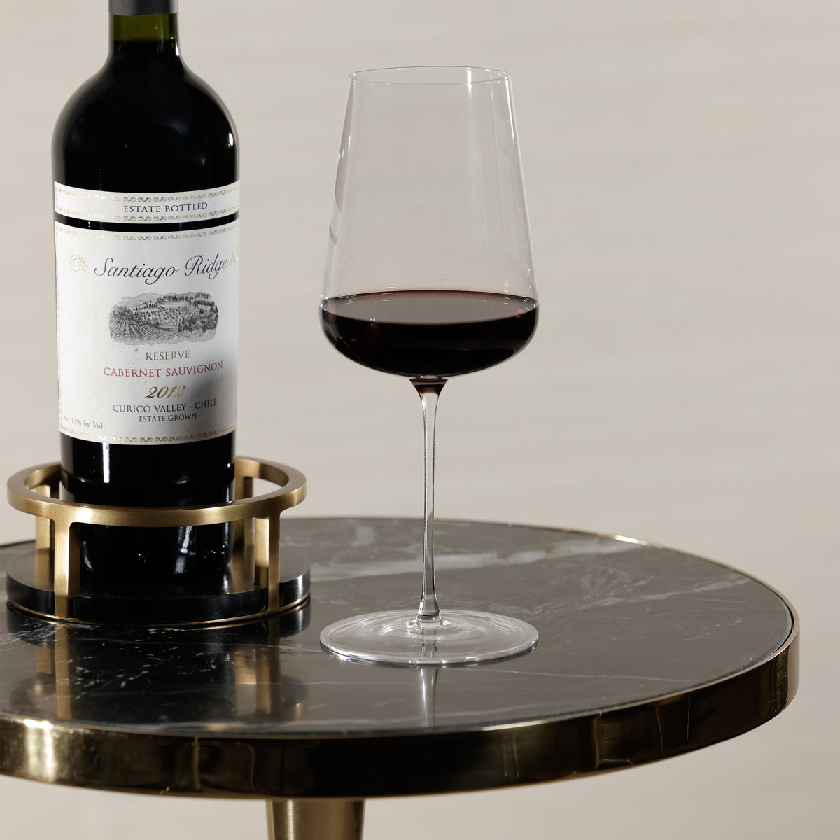 Zodax Nomad Polished Gold Marble Accent Table