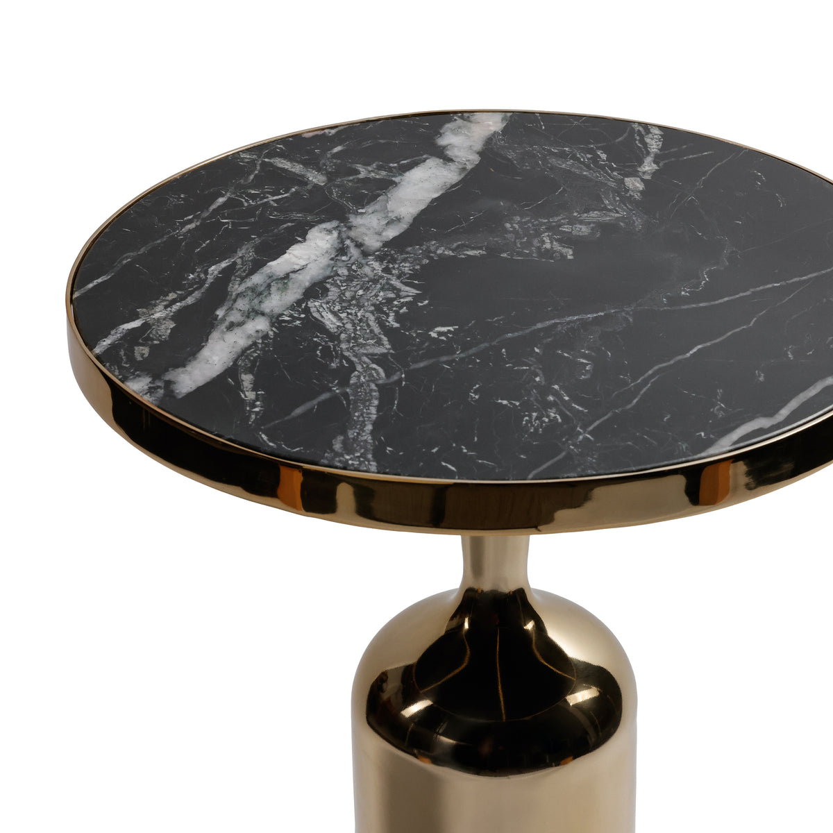 Zodax Nomad Polished Gold Marble Accent Table