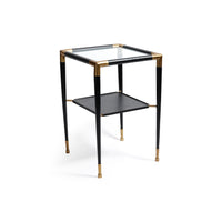 Zodax Peninsula Leather and Glass Side Table