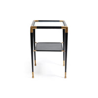 Zodax Peninsula Leather and Glass Side Table