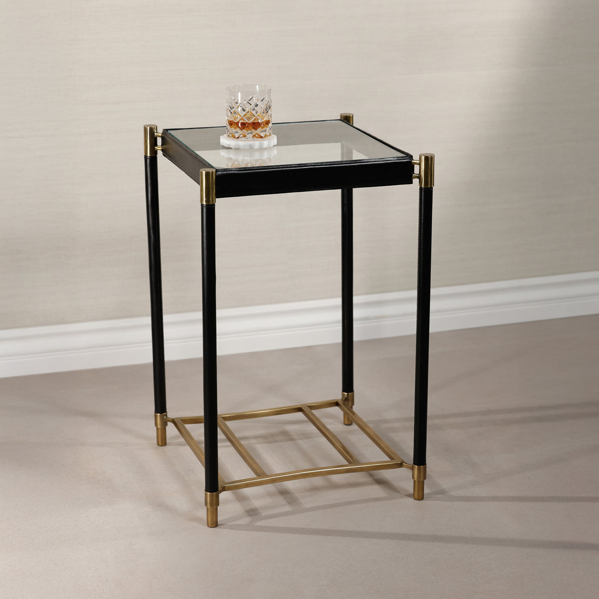 Zodax Park Lane 18 Leather Side Table