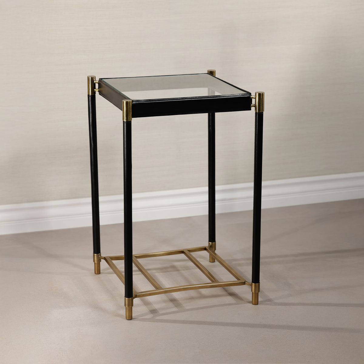 Zodax Park Lane 18 Leather Side Table