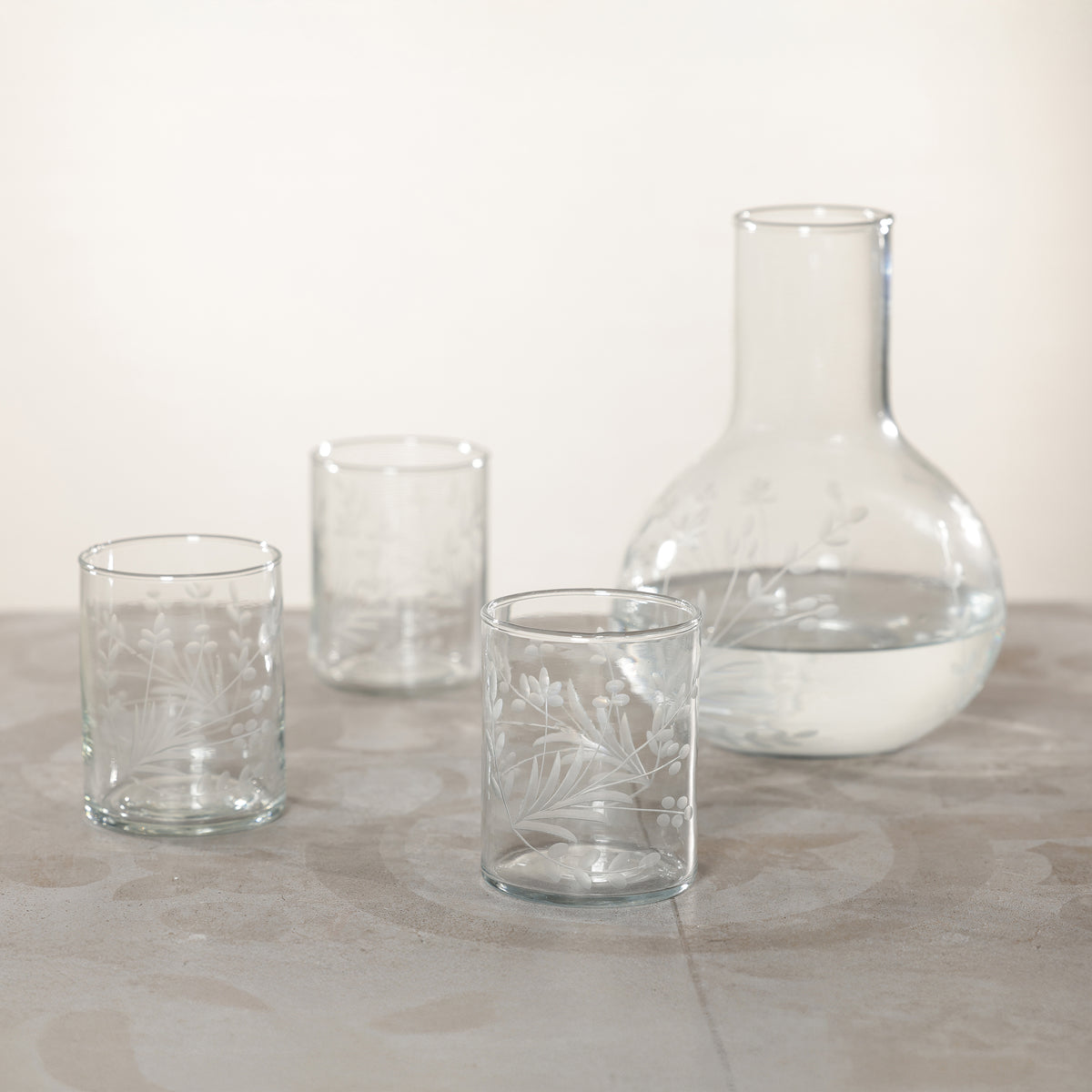 Zodax Shiraz Etched Glass Tumblers, Set of 6