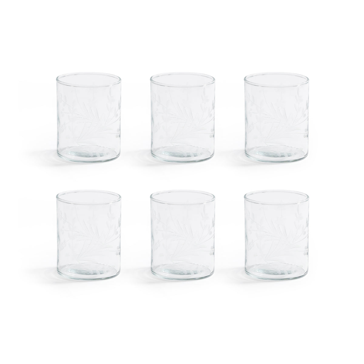 Zodax Shiraz Etched Glass Tumblers, Set of 6