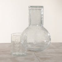 Zodax Caspian Etched Glass Carafe with Bubble Design